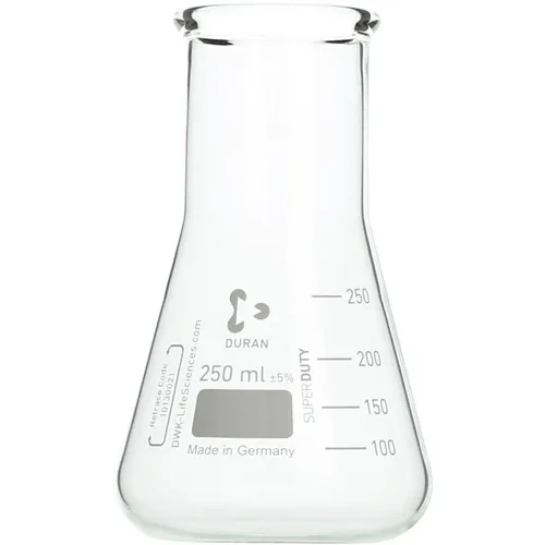 Sibata超厚的Erlenmeyer平坦宽口250ml 10包