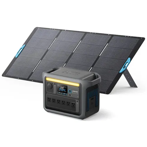 ANKER便携式功率 +太阳能电池板SOLIX C1000深灰色，带有SOLIX PS400捆绑集