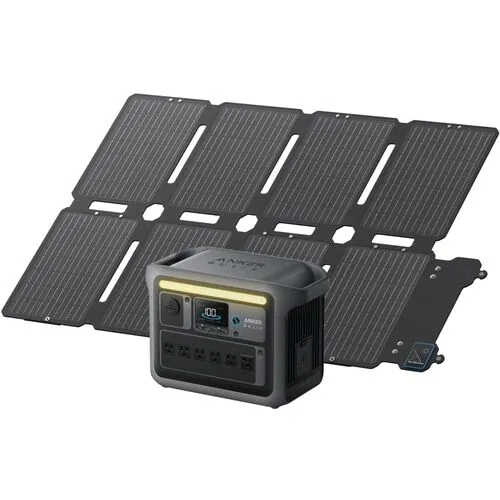 Anker便携式功率 +太阳能电池板SOLIX C1000深灰色，带有ps100（紧凑型）捆绑包
