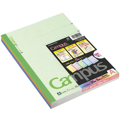 kokuyo校园笔记本半B5 A规则7mm 5-Book Pack no-3canx5