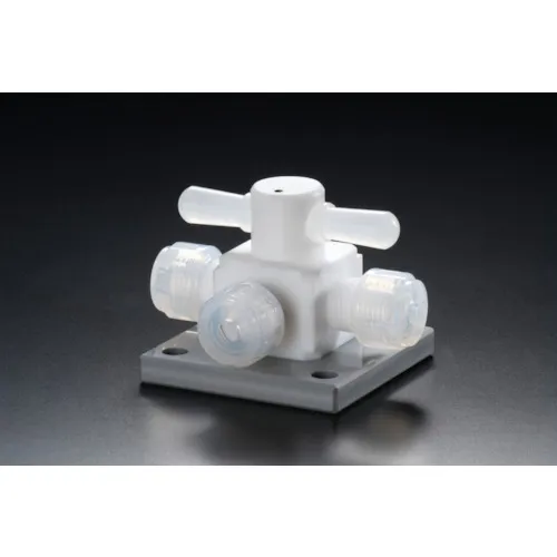 荧光化学管配件氟树脂（PTFE）三向阀压板底座6件