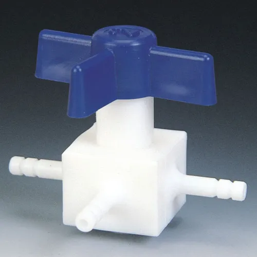 氟化学管配件氟树脂（PTFE）三向停止公鸡竹外径8φ