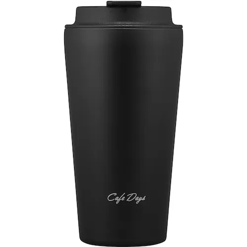 Iris 100729 Cafe Days Dumbler with Traveler Lid Slim Type Black