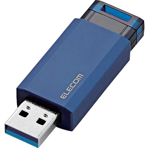 Elecom USB 3.1（gen1）兼容敲门类型USB内存蓝色