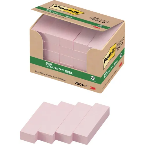 3M Post-It 50x15mm 100张X 25垫粉红色