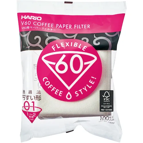 Hario V60纸滤波器01W 100张