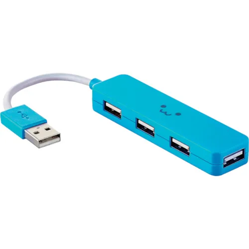 [停产] Elecom USB 2.0集线器紧凑型4端口蓝色