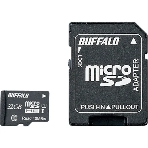 Buffalo UHS-I class1 microsdhc卡，带SD转换适配器32GB