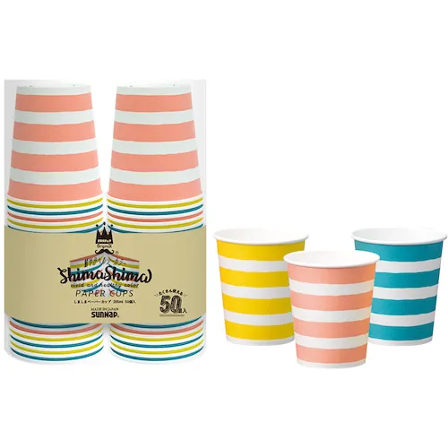 SUNNAP 205ml条纹纸杯50件