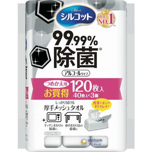 Unicharm Silkot 99.99消湿组织补充40张X 3包
