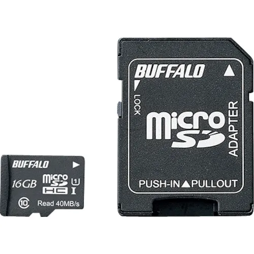 Buffalo UHS-I Class1 microsdhc卡，带SD转换适配器16GB