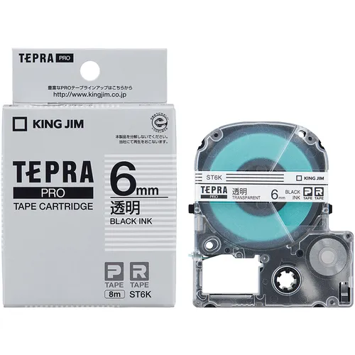 国王吉姆[funine]“ tepra”专业录像带6mm透明标签/黑色字母长度8m
