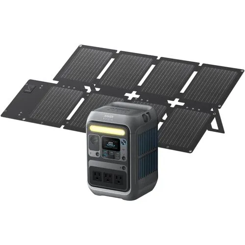 Anker便携式功率 +太阳能电池板SOLIX C300深灰色，带有solix PS60（紧凑）捆绑包