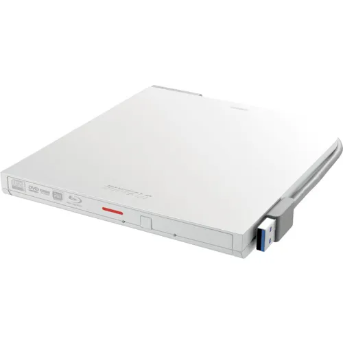 Buffalo USB 3.2（Gen1）兼容便携式DVD驱动器，带有写作软件的白色