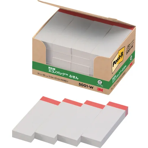 3M Post-It 75x25mm 100张X 20垫白色