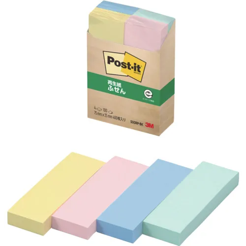3M Post-It 75x25mm 100张X 4垫4颜色混合