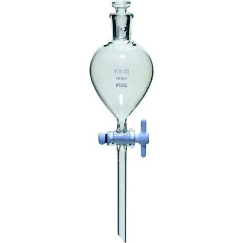 ＴＧＫ　透明折合球形分液ロート　平栓　１０００ｍＬ　２９／４２