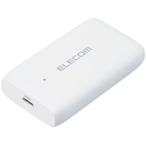 [停产]笔记本电脑PC USB PD的Elecom AC适配器符合30W USB-C1端口gan Thin White