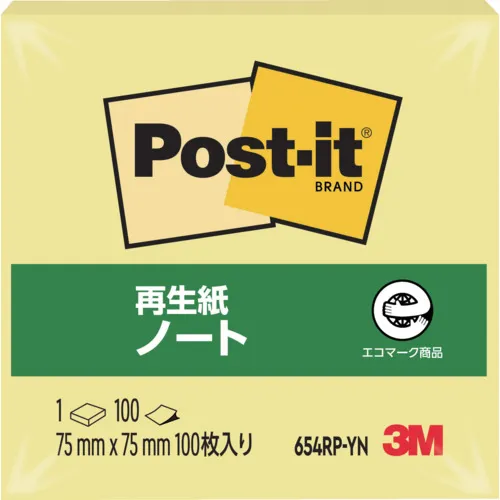 3m post-it 75x75mm 100张黄色