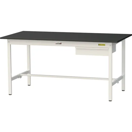 Yamatech Lab Series实验表固定类型的固定类型，柜子顶部W1500 x D750 x H740黑色/丝滑白色
