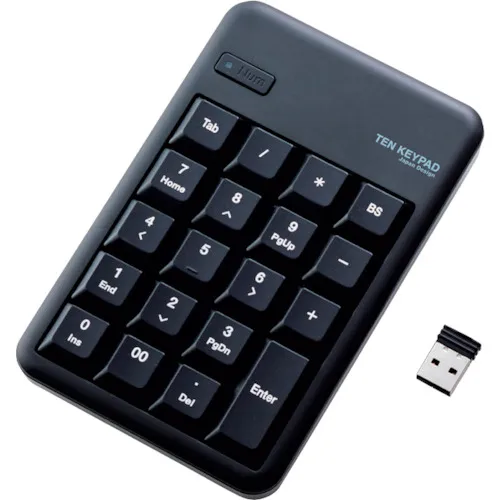 Elecom 2.4GHz无线编号键盘黑色