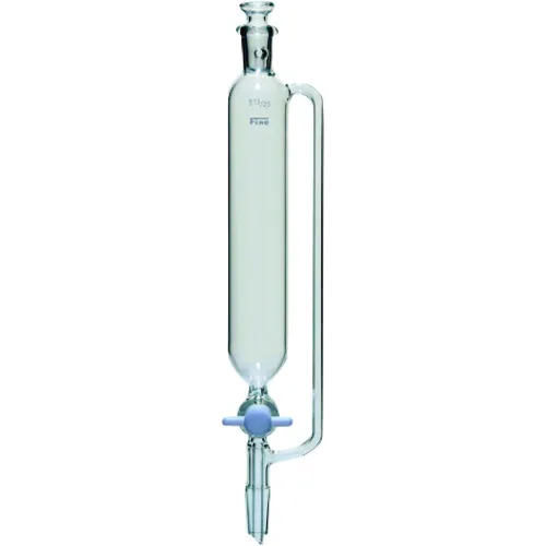 TGK透明滑动圆柱体液体分离漏斗扁平插头侧管100ml 15-15