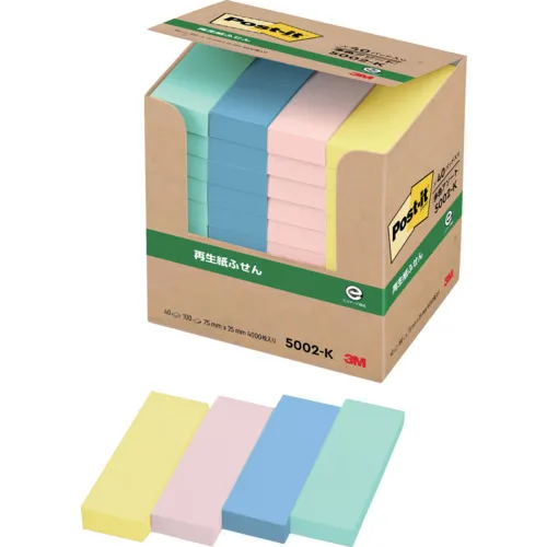 3M Post-It 75x25mm 100张X 40垫4颜色混合4,000张