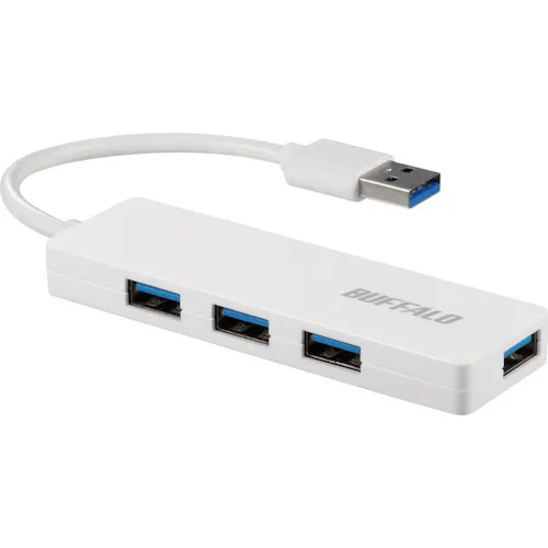 布法罗USB 3.0 4端口巴士电源轮毂白色