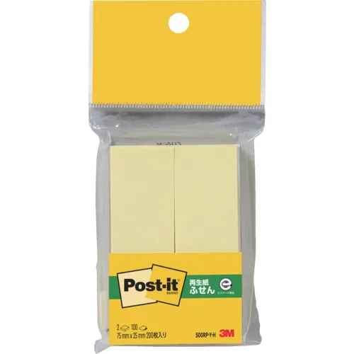 3M Post-It 75x25mm 100张X 2垫黄色