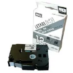 Be-Pop Mini 12mm宽的大层压胶带，磨砂银X黑色字母，8m卷