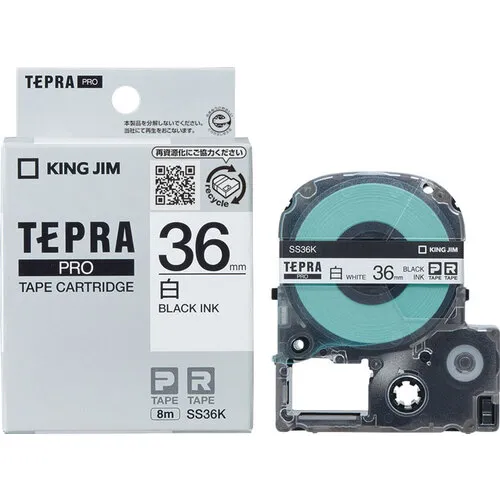 国王吉姆[funine]“ tepra”专业录像带36mm白色标签/黑色字母长度8m
