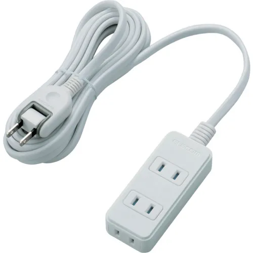 Elecom Power Strip（Lightning Guard，Dust Shutter）3个插座3M白色