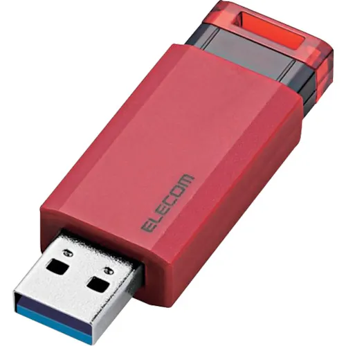 Elecom USB 3.1（gen1）兼容敲门类型USB内存红色
