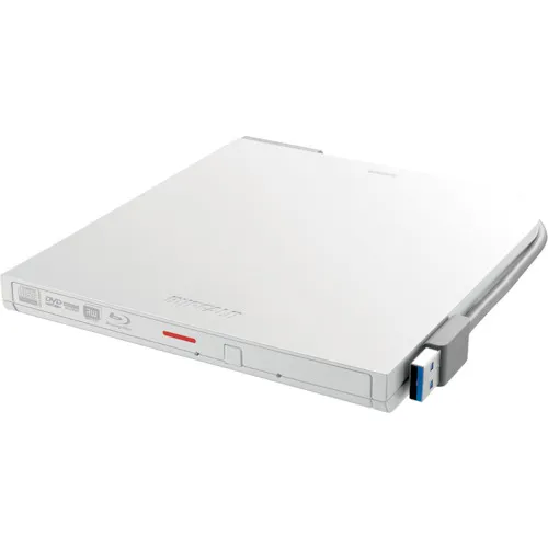 Buffalo USB 3.2（Gen1）兼容便携式BD驱动器与书写软件附有白色