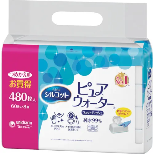 [停产] Unicharm Silcot纯水湿组织60补充x 8件