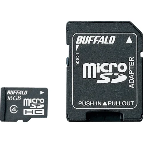 Buffalo防水与4类MicroSDHC卡与SD转换适配器型16GB