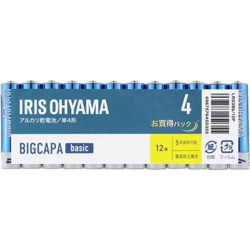 Iris 102749干电池BigCapa Basic AAA 12件套装
