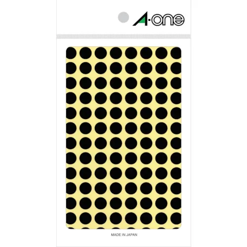 3M A-ONE（TM）颜色标签圆形9mmφ黑色（14张）