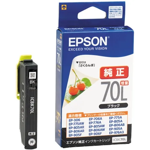 Epson真正的墨水墨盒icbk70l黑色（增加）