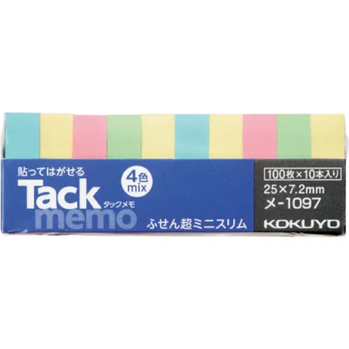 Kokuyo Tac Memo超级迷你25 x 7.2混合颜色x 10书MA-1097N