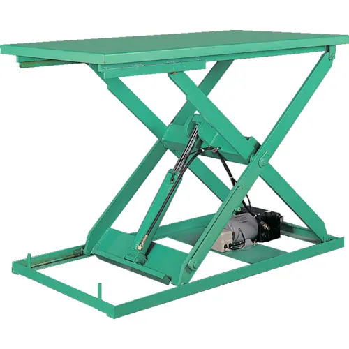 Bishamon Table Lift Mini X系列均匀载荷300kg卒中800mm表尺寸1200 x 600mm三相200V