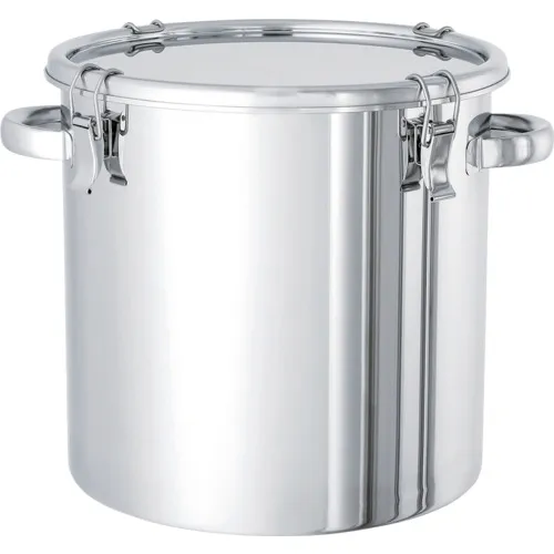 单纯不锈钢罐夹夹型密封罐（带盖）25L