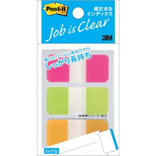 3m粘性帖子 -  jove超耐用索引40 x 18毫米30张床单3颜色混合