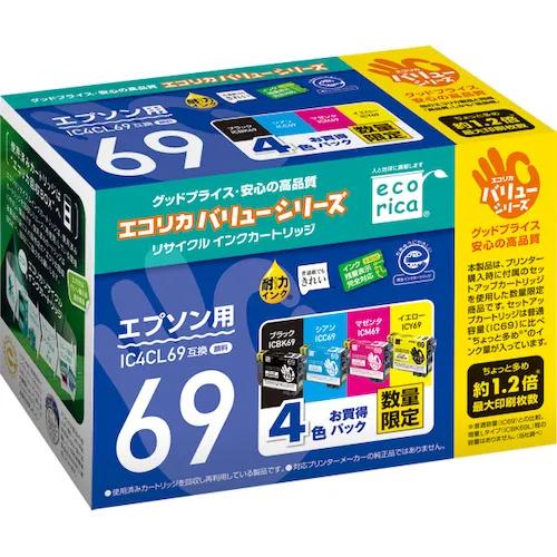 [停产] Ecorica IC4CL69兼容的再生墨盒