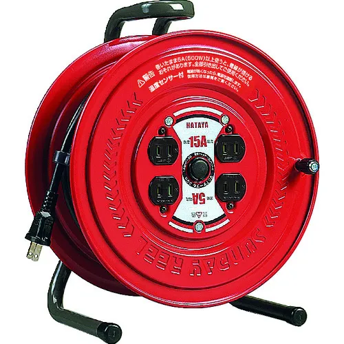 hataya绳卷轴周日卷轴单相100V 1.25平方英尺30m，带温度传感器