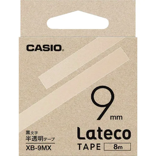 Casio LaTeco特别灌注胶带9mm，半透明的黑色字母
