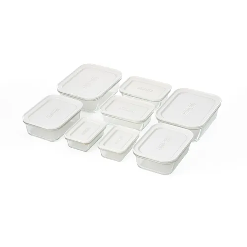 [停产]虹膜576904耐热玻璃容器8件套白色