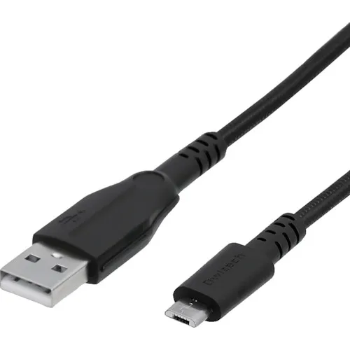 Owltech Micro USB电缆清除了250,000个弯曲测试，黑色50厘米可抵抗破裂