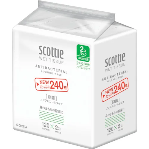 [停产] Crecia scotty湿组织消毒非酒精类型120件重新填充2包