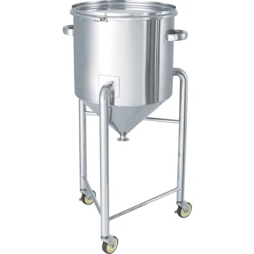 单纯不锈钢罐料斗型带型气密容器，带腿35L